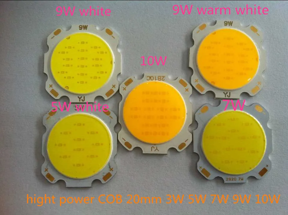 

10PCS/lot COB LED hight power Pure white warm white surface light source 3W 5W 7W 10W 300mA Luminous Dimension 20mm Chips