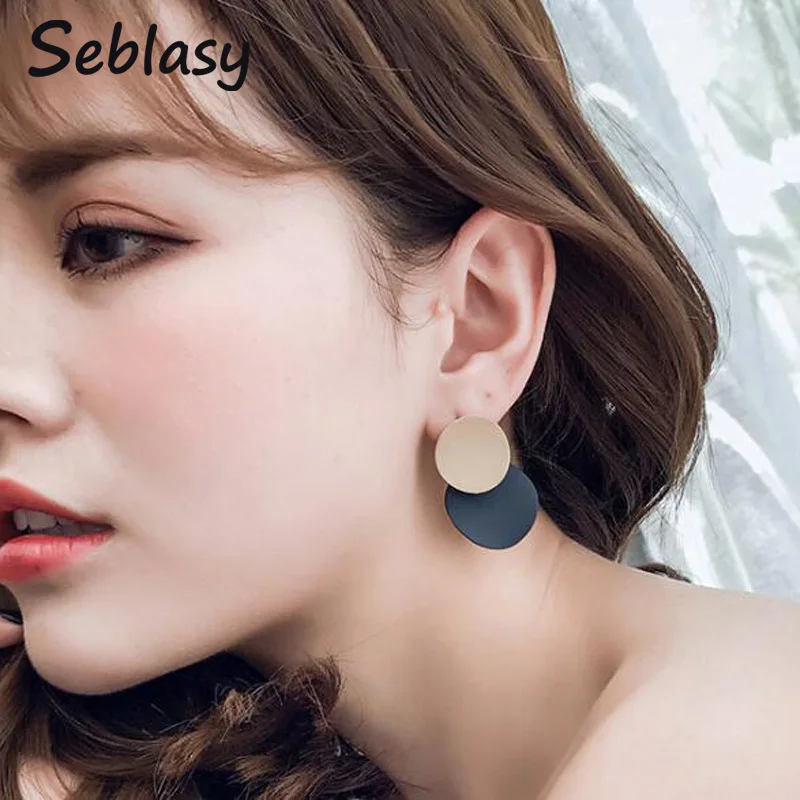 

Seblasy Punk Maxi Small Rounds Dangle Earrings for Women Simple Style Night Club Jewelry Femme Bijuterias Brincos