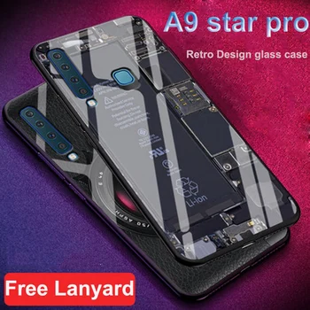 

For Samsuny Galaxy A9 Star pro Case Soft Silicone Frame Tempered glass Hard Back Cover For Samsuny A9Star pro glass case shell