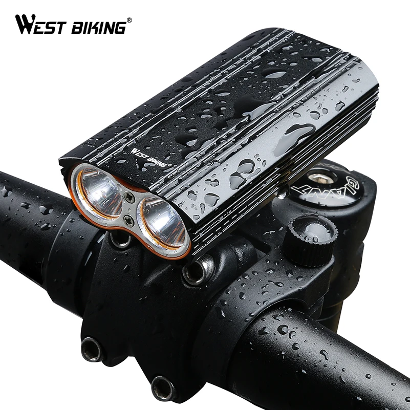 Excellent WEST BIKING MAX 2000LM Bike Light 2 XML-T6 LED Headlight Built-in 6000mAh Rechargeable Battery + 2 Handlebar Mount Bicycle Light 0 Excellent WEST BIKING MAX 2000LM Bike Light 2 XML-T6 LED Headlight Built-in 6000mAh Rechargeable Battery + 2 Handlebar Mount Bicycle Light 0
