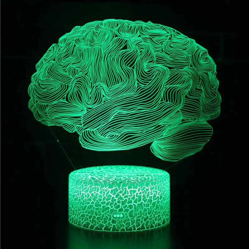 Mushroom 3D Acrylic Illusion LED Night Lights Touch Switch Desk Lamp 7-color USB 
