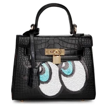 Fashion 2015 Designers Cute Big Eyes Sequins Girls Small Shoulder Bag Women Crossbody Messenger Bags Bolsa Feminina Handbag