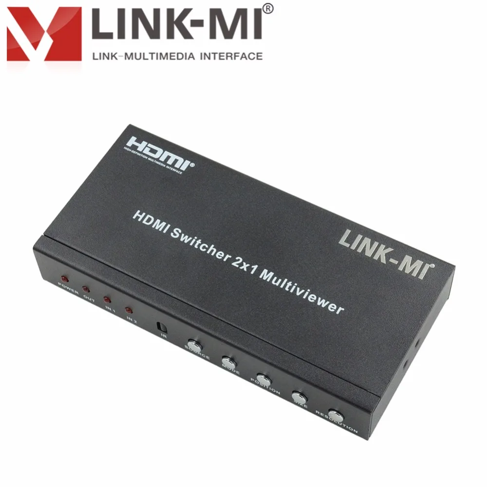 LINK MI S21R 2x1 мультипросмотр с PIP IR RS232 высокопроизводительный HDMI коммутатор HD
