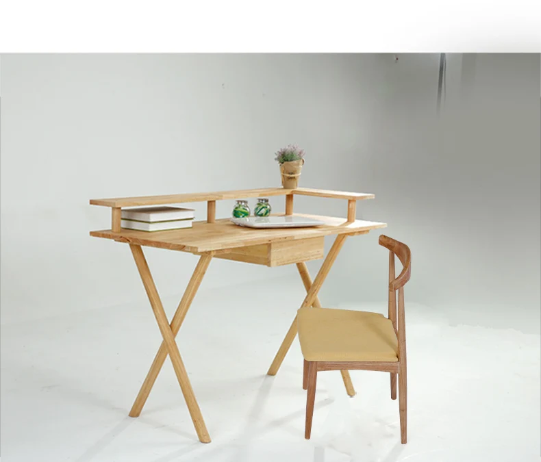 Clearance Louis Fashion Computer Desks Nordic Modern Simplified Japanese Solid Wood Desktop Bedroom Study Home Student Writing 13