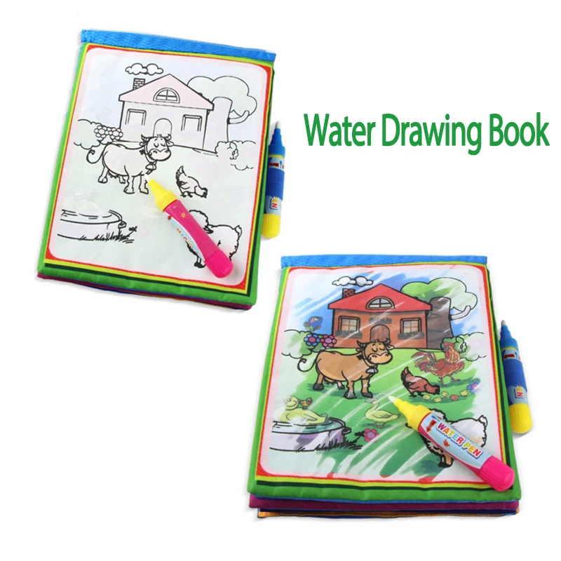 

Wholesale New Magic Kids Water Drawing Book With 1 Magic Pen Children Intimate Coloring Book Water Animals Painting Board Gifts