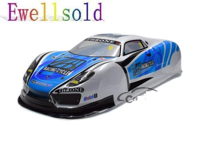 

Ewellsold 1/10 RC car accessories 1/10 RC racing on-road drift car painted PVC Body Shell (430*185mm,wheel base 260mm)