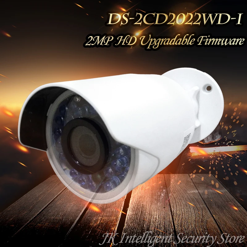 

Hikvision Free Shipping DS-2CD2022WD-I English Oversea Version IP housing 2MP Bullet IR Camera POE security P2P Onvif H265 White