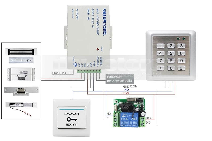 DIYSECUR 125 кГц RFID двери Система контроля доступа DIY Kit с электронным магнитным замком Strike Lock питание