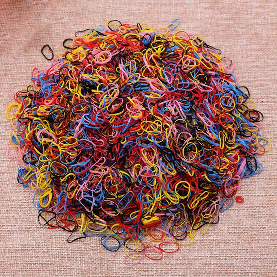 

1000pcs/bag Child Baby Hair Holders Rubber Elastic Hair Bands Girls Hair Accessories