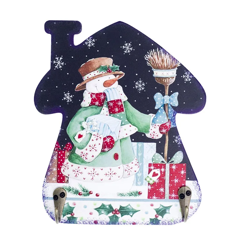 

1 Pc Resin Cartoon Snowman Hooks Christmas Wall Decor Coat Hook Bathroom Wall Hanger Iron Hook