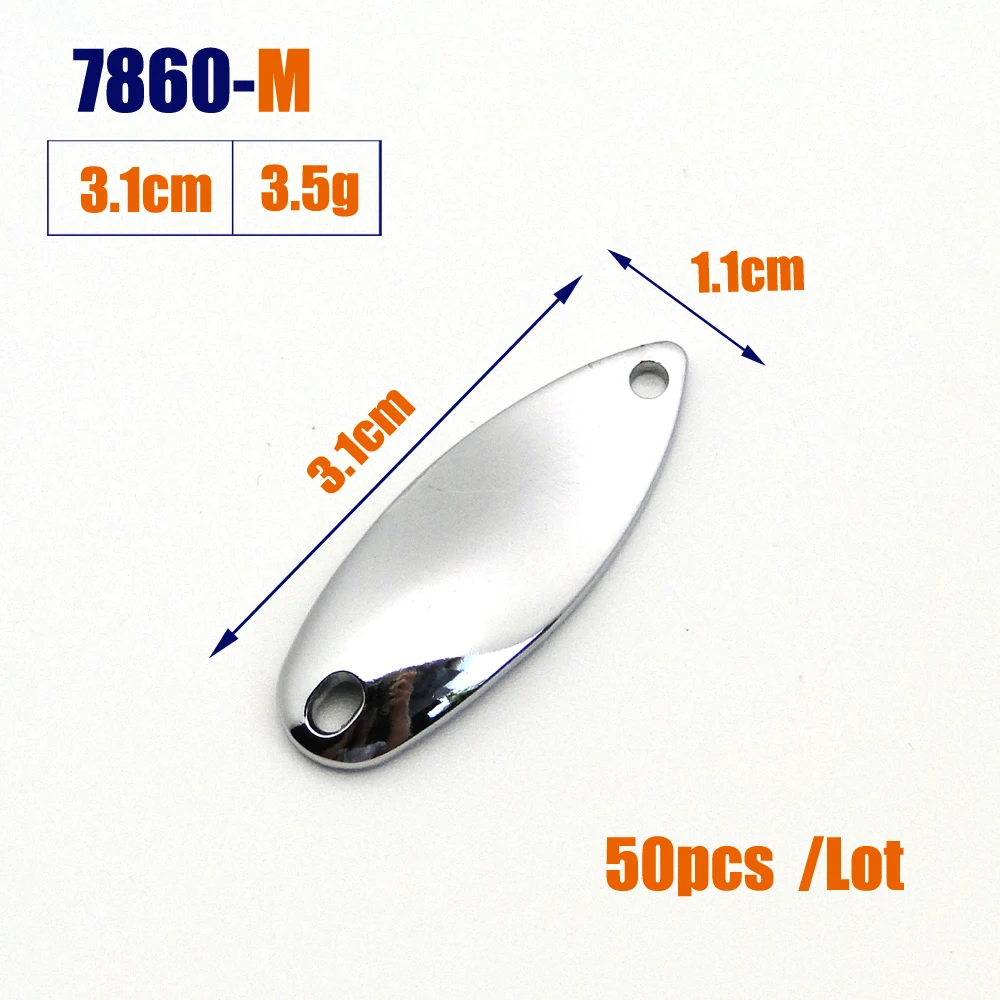 Tomic 50 шт. 2 г 3,5 г 5,5 г качество DIY Неокрашенная рыболовная приманка микро литье пустая латунная металлическая ложка форель флаттер Спиннербейт - Цвет: 3.5g--50pcs