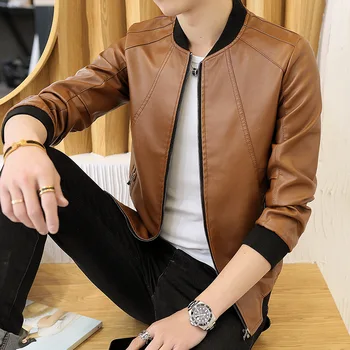 

Fall 2020 new youth favors joining together furs Baseball led the trend of cultivate one's morality handsome PU leather jacket