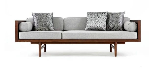 Modern Chinese Creative Wood Sofa Leisure Couch New Modern Chinese Creative Wood Sofa Leisure Couch New Oriental Zen Old Elm Ocean Bed