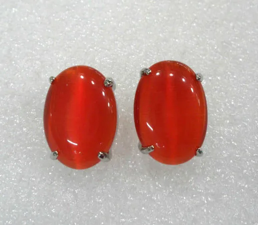 

lady's beautiful red opal bead stud earring