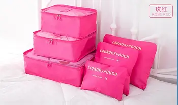 

Cute Travel Sotrage Bag Cube Suitcase Pouch Holder Simple Oxford Packers Case Tidy Luggage 6 pcs Bag Set