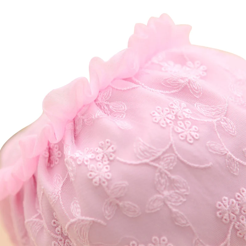 Lace Baby Girl Hat Flower Pearl Girl Summer Hat Beautiful Princess Sun Cap With Bowknot Cotton Solid Baby Cap Baby Girl Clothing (8)