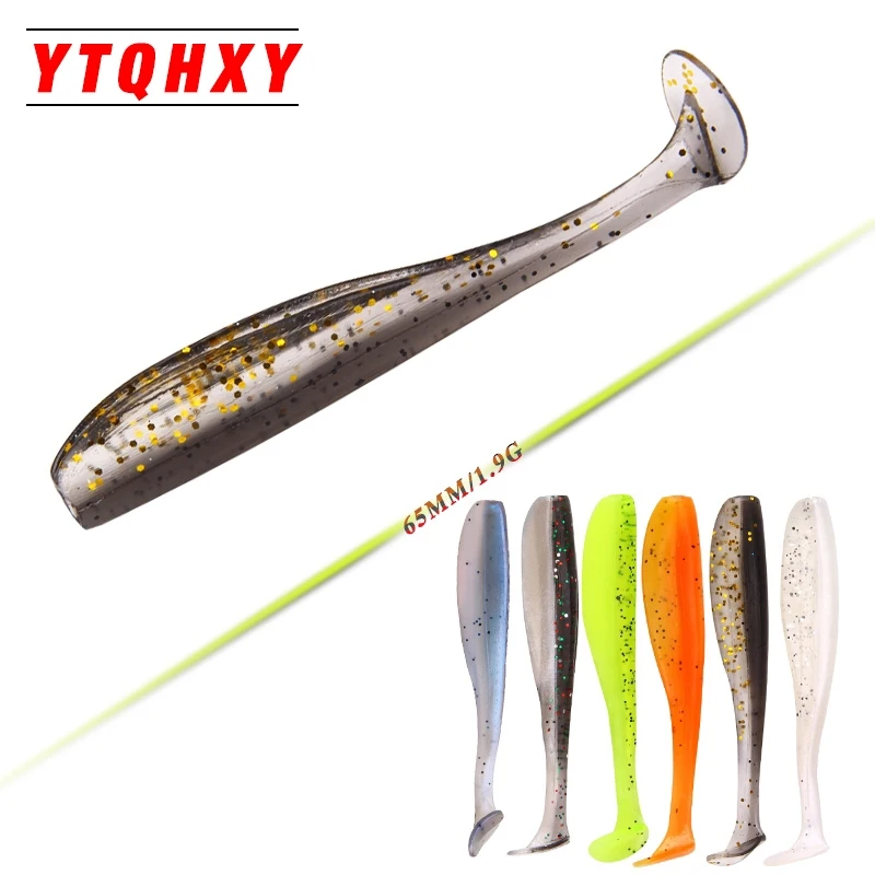 

YTQHXY Easy Shiner Soft Lures 65mm 1.9g 10Pcs/lot Silicone Bait Double Color Carp Artificial Fishing Tackle Fishing Lures YE-214