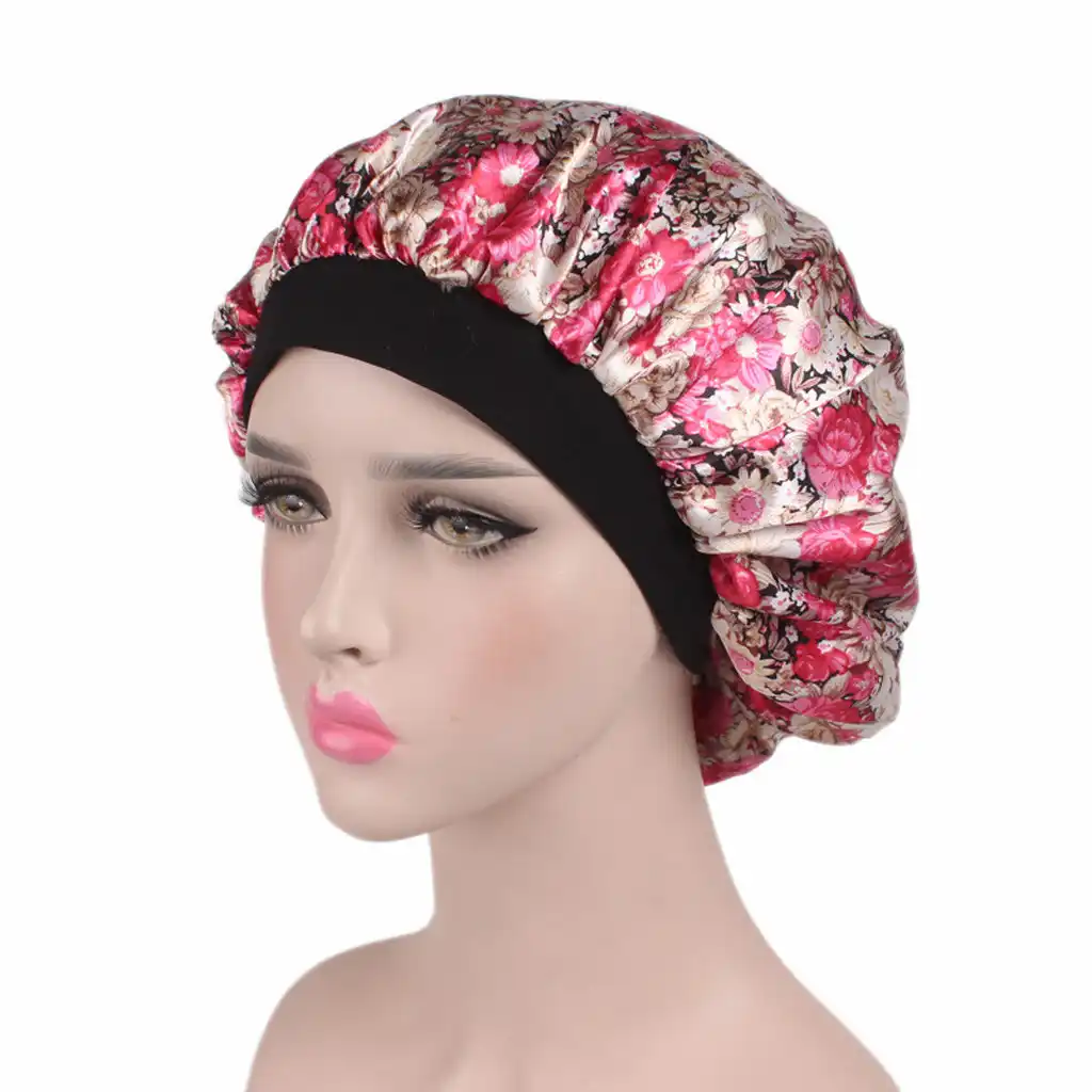 Hair Care Styling Caps Soft Silk Hair Bonnet With Wide Band