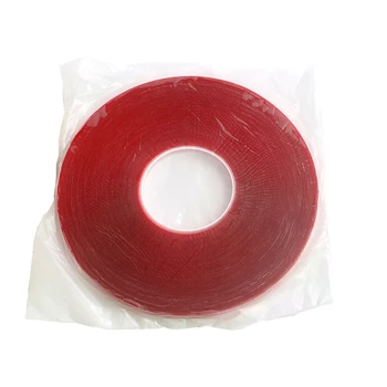 

35m/roll Double Sided Tape Strong Acrylic Adhesive PET Red Film Clear Sticker No Trace For 10mm Width 5050 5630 LED Strip light
