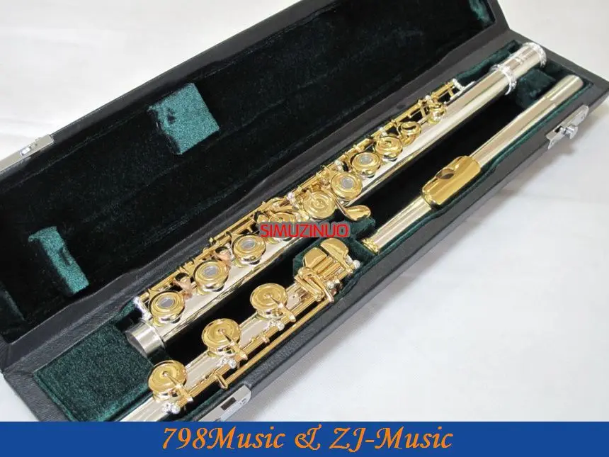 Флейта B фут-открытое отверстие-сплит-E-офсетный-G-посеребренный корпус и позолоченный Keys-NO.12