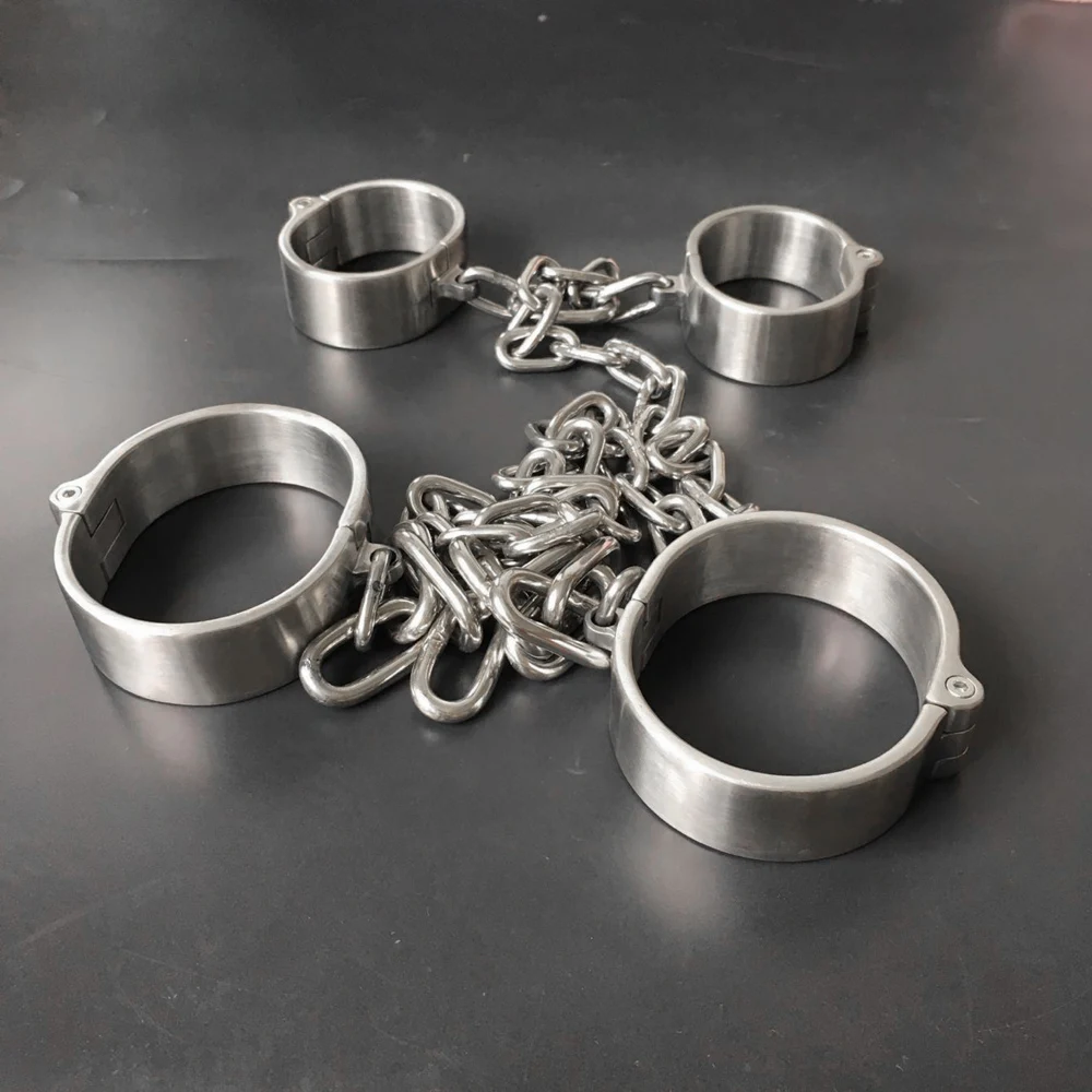Buy Black emperor brand handcuffs, feet handcuffs, stainless steel handcuffs