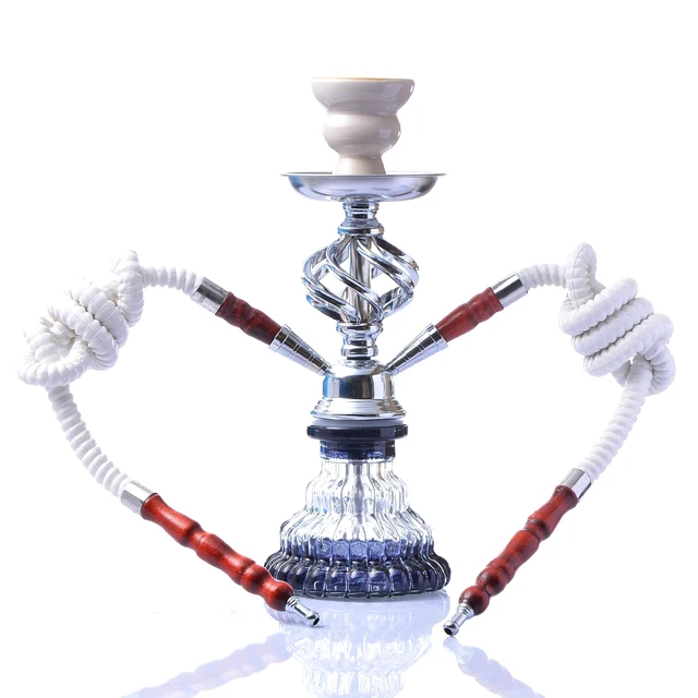 Small Size Hookah Portable Shisha Pipe with Double Hoses Ceramic