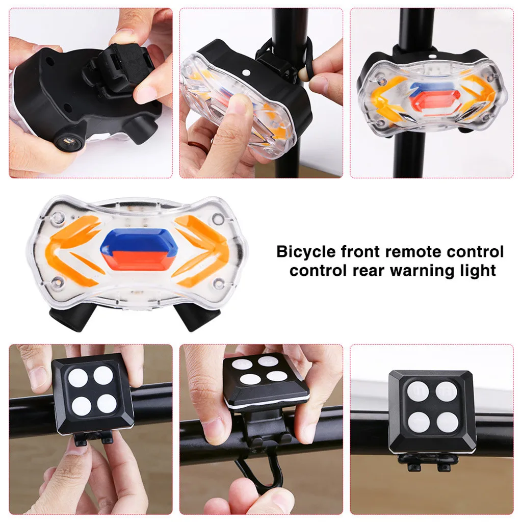 Cheap Lighting Modes Bicycle Light USB Charge Led Bicycle Bike Rear LED Tail Light Wireless USB Remote Control Turn Signals Light 7