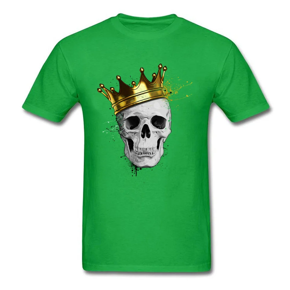 Men New Design Printed T Shirt O Neck Summer 100% Cotton T-shirts Casual Short Sleeve Royal Skull Tops & Tees Free Shipping Royal Skull green