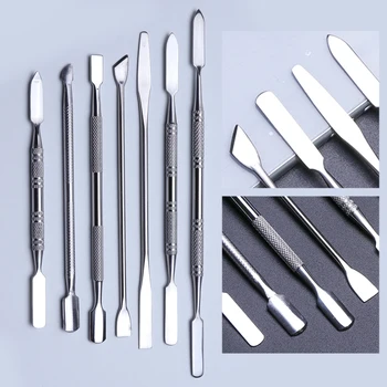 

1pc 2 ways Stainless Steel Cuticle Cutter Nail Art Polish Tool Double Sided Pusher Remover Stirring Rod Manicure Cleaner SA809