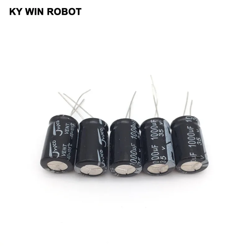 Electrolytic Capacitor Aluminum Capacitor Aluminum Electrolytic Capacitor 5pcs/lot Aluminum Electrolytic Capacitor 35V/1000 UF 35V/1000UF Electrolytic Capacitor Size 13*20 mm plug-in 35V 1000UF
