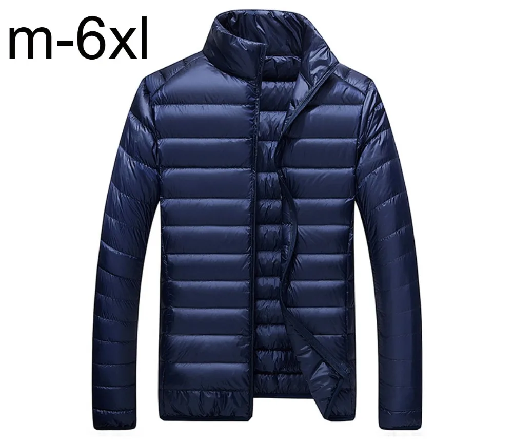 M-6XL большие размеры зимняя мужская Сверхлегкая куртка белая куртка-пуховик на