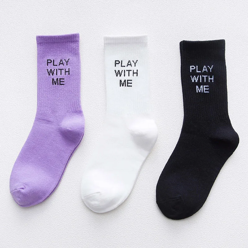 

Korean Women socks Fashion Words Designs Happy Socks Autumn Hip-Top Skateboard Socks Compression Crew Cotton harajuku Socks