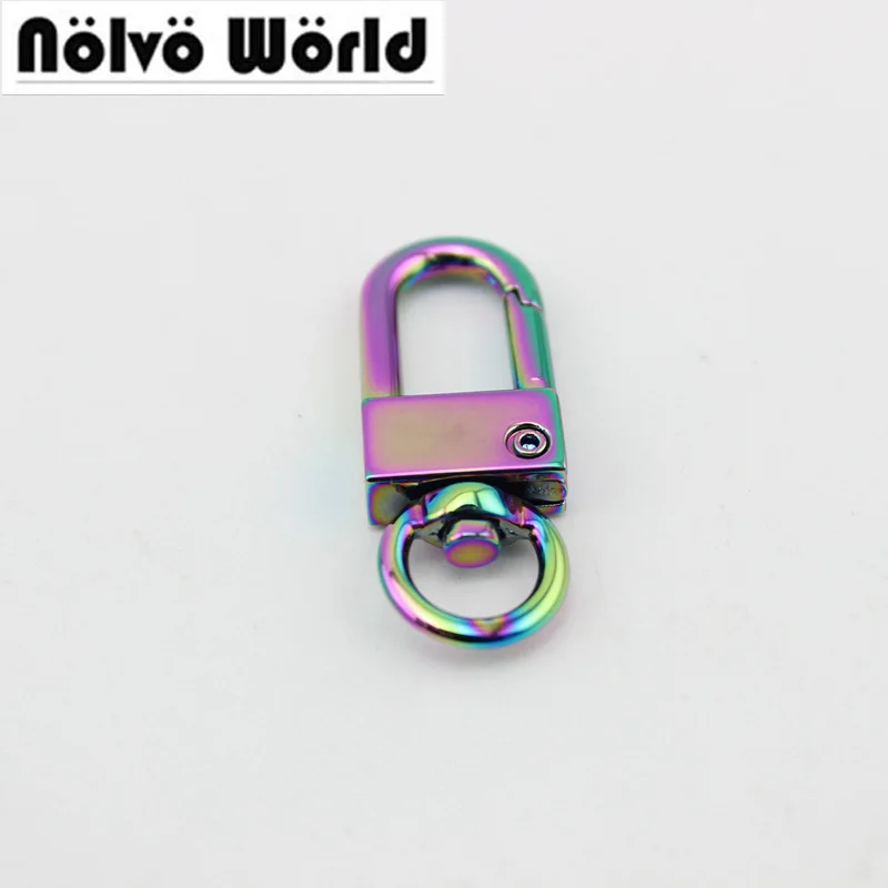 

10pcs 50pcs Rainbow High quality trigger snap hook metal swivel clasp lobster claws swivel hooks hardware hook clasp