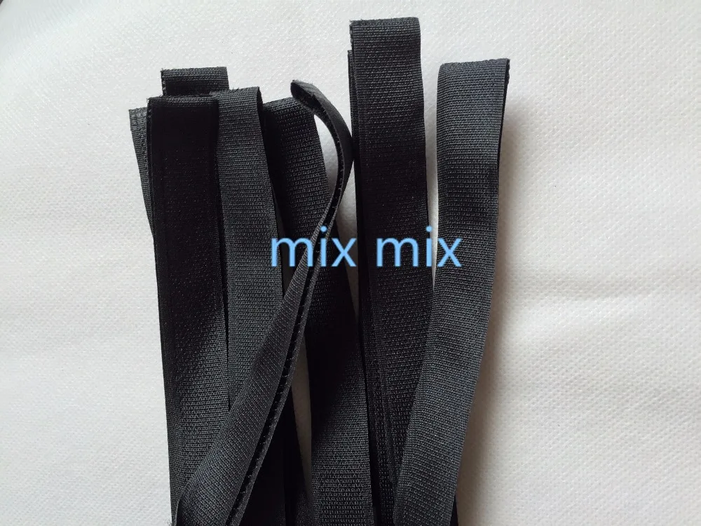 

Fixmee 50 PCS 2X 60CM 23.6" Black Hook and Loop Reusable Fastening Wrap Strap cable ties Organizer with Plastic Buckle End