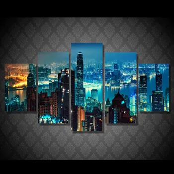 

5 Piece HD Printed New York City Skyscrapers Framed Wall Picture Art Poster Painting On Canvas For Living Room Quadro Decorativo