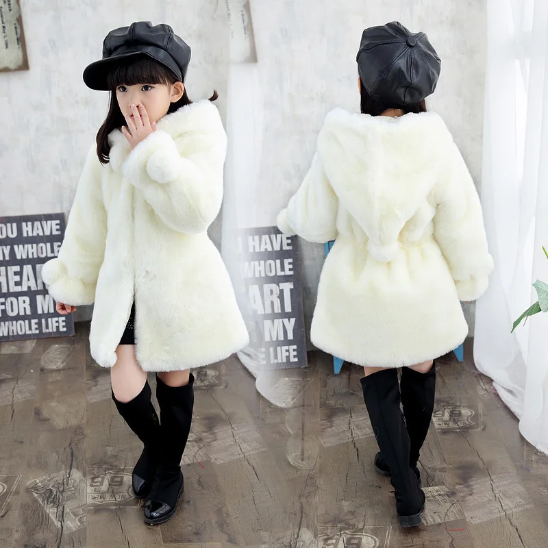 

Girl New Pattern Imitate Leather Loose Coat Tide Kids Down Parkas Jackets
