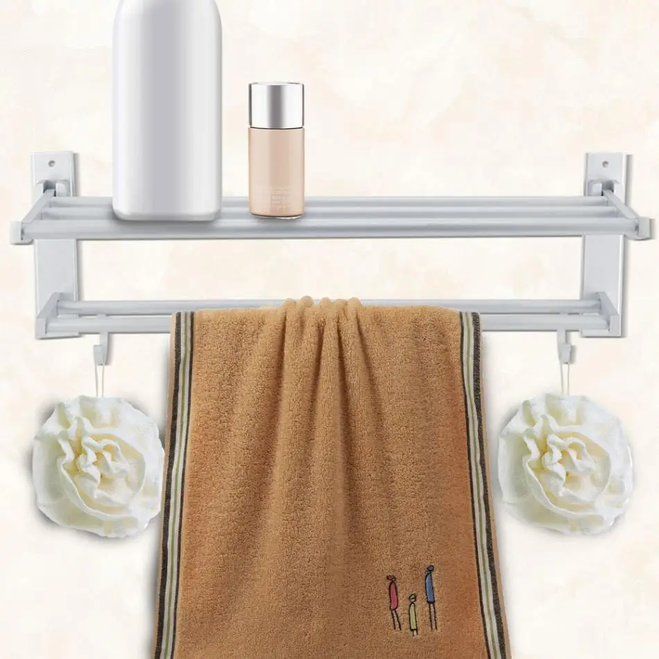 Bathroom Towel Rack Holder Rail Space Alumimum Bath Towel Rack Holder
