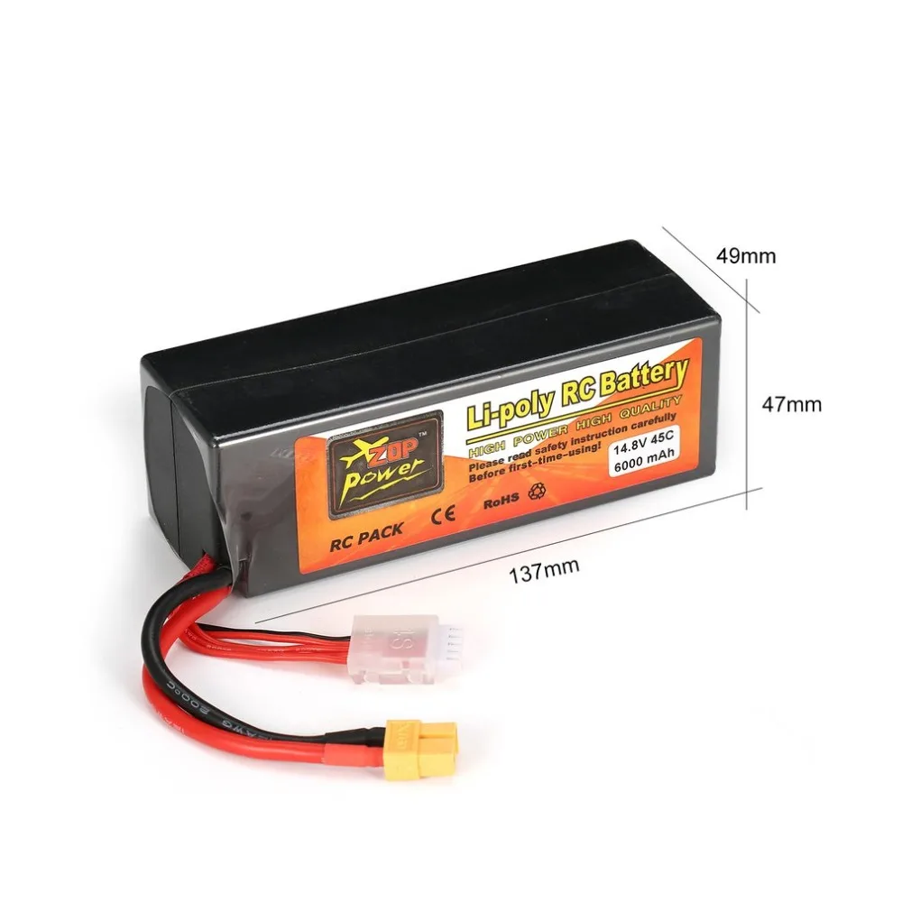 ZOP power 14,8 V 6000mAh 45C 4S 1P Lipo аккумулятор XT60 разъем Перезаряжаемый для RC гоночный Дрон Квадрокоптер вертолет модель автомобиля лодки