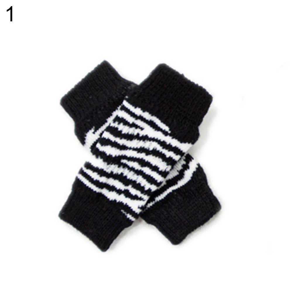 New Leg Warmers 4Pcs/Set Winter Pet Dog Leg Socks Zebra Leopard Dots Print Non-slip Leg Warmers - Цвет: Zebra