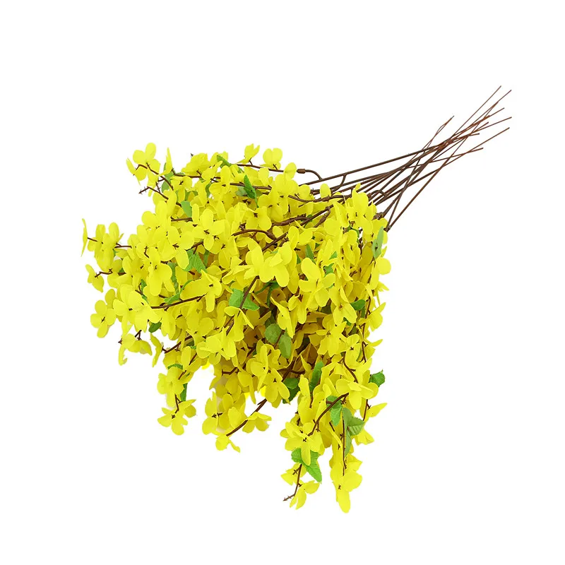 Por Fake Yellow Flowers Lots Small 20pcs Lot Artificial Fake Flower Long Yellow Color Diy For Home Party Decoration Plastic