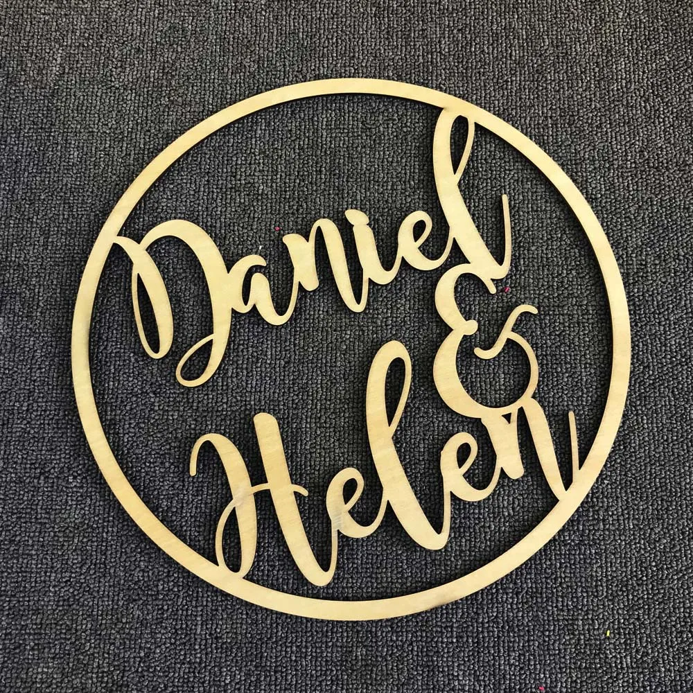 Personalized Wedding Sign Hoop Style Name Wood decor, Mr and Mrs wedding sign Hoop Decor, photo Prop Wall Sign For Bride & Groom (3)