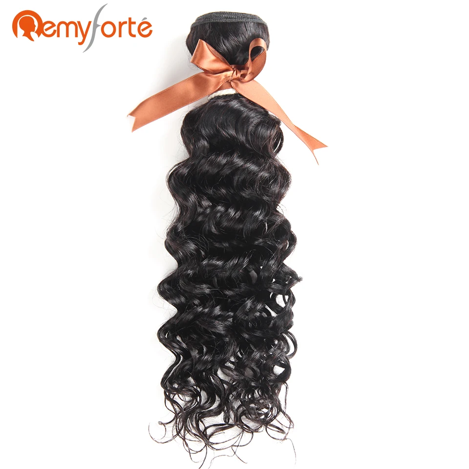 Реми Форте человеческих волос Weave бразильский воды волна Связки естественный Цвет пучки волос 1 шт. только могут быть окрашены Бесплатная