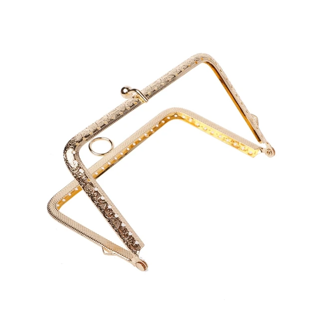 Kcnsieou 1pc Convenient DIY Purse Handbag Handle Coins Bags Metal Kiss Clasp Lock Frame 20cm