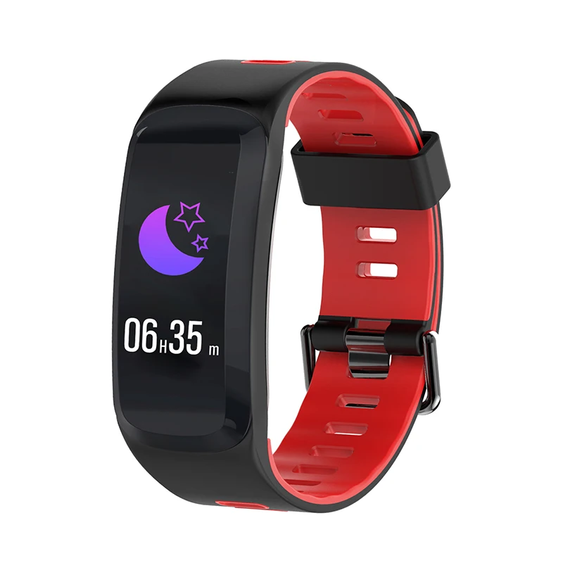 Red FocuSmart F4 умный Браслет для IOS/Andriod Фитнес трекер крови Давление HeartRate монитор Водонепроницаемый ЭКГ PPG умный Браслет - Цвет: Red