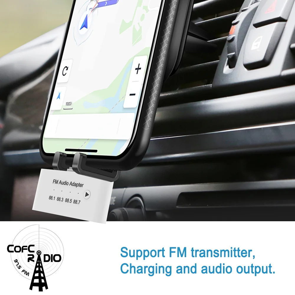 THT 015 3 in 1 Lightning Adapter Transmitter Kit with 3 5mm Headphone Aux Jack Adapter for iPhone X 8Plus 6 6S 6P 7P 7 ipad