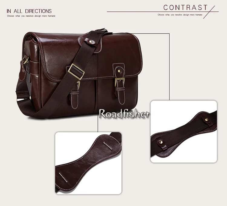 Camera leather shoulder bag 115-11