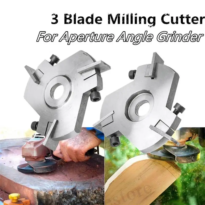 

75mm Grinder Disc Wood Carving Disc Milling Cutter Woodworking Detachable 3 Blade Root Milling Cutter Blade Grinding Tools