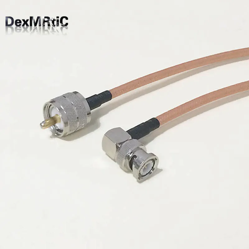 

High-quality low-attenuation UHF Male PL259 Switch BNC Right Angle Male Plug pigtail cable RG142 50CM 20" Adapter