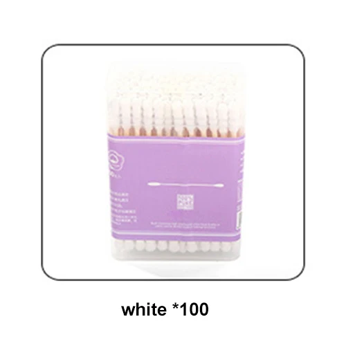 100pcs/pack Double Head Cotton Swab Ear Cleaning Soft Disposable Medical Wood Sticks Health Care Beauty Makeup Tools Nail Brush - Цвет: Box-White Spiral