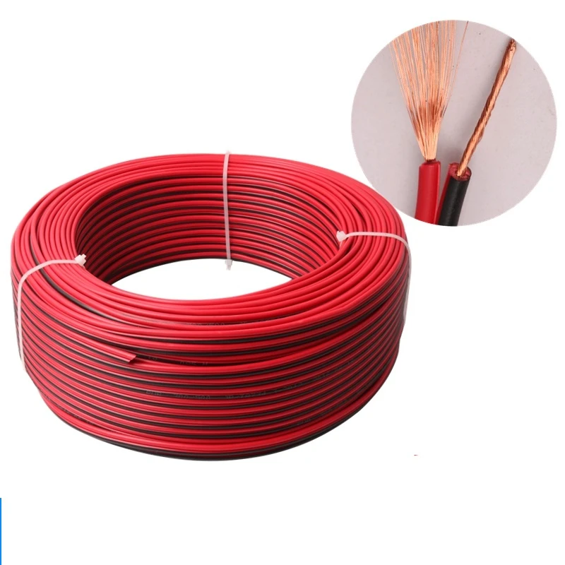 

10meters/lot, RVB2*0.5 ,20awg PVC Insulated Wire, 2pin Tinned Copper Cable, Electrical Wire For LED Strip Extension Wire